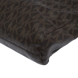 Pre Owned MICHAEL Michael Kors Brown Signature Coated Canvas North South Tote