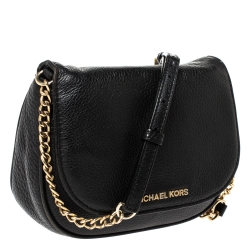Pre Owned MICHAEL Michael Kors Black Leather Bedford Crossbody Bag