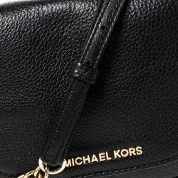 Pre Owned MICHAEL Michael Kors Black Leather Bedford Crossbody Bag