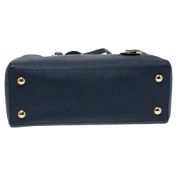 Pre Owned Michael Michael Kors Navy Blue Leather Jet Set Tote