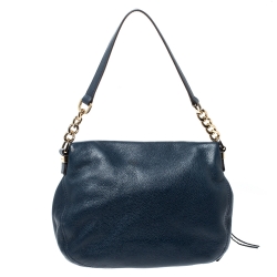 Pre Owned حقيبة كتف مايكل مايكل كورس "بيدفورد" دلاية بشراشيب جلد أزرق