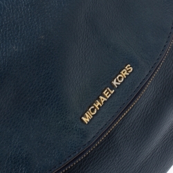 Pre Owned حقيبة كتف مايكل مايكل كورس "بيدفورد" دلاية بشراشيب جلد أزرق