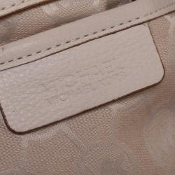 Pre Owned MICHAEL Michael Kors Ivory Leather Double Pocket Zip Hobo