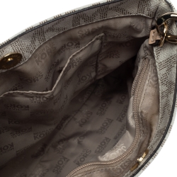 Pre Owned Michael Michael Kors White Signature Coated Canvas and Leather Crossbody Bag