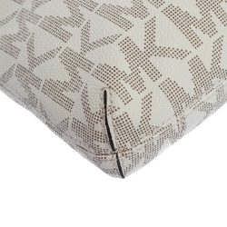 Pre Owned Michael Michael Kors White Signature Coated Canvas and Leather Crossbody Bag