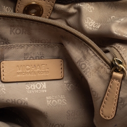 Pre Owned MICHAEL Michael Kors Brown Signature Coated Canvas and Leather Lilly Chain Hobo