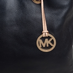 Pre Owned MICHAEL Michael Kors Black Leather Jet Set Tote