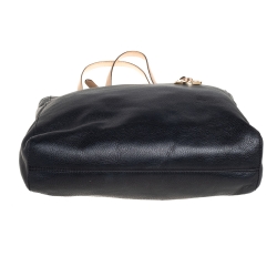 Pre Owned MICHAEL Michael Kors Black Leather Jet Set Tote