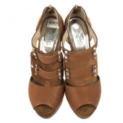 Pre Owned MICHAEL Michael Kors Beige Gibson Platform Sandals Size 40