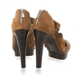 Pre Owned MICHAEL Michael Kors Beige Gibson Platform Sandals Size 40