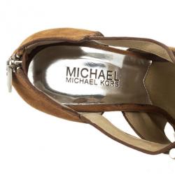 Pre Owned MICHAEL Michael Kors Beige Gibson Platform Sandals Size 40