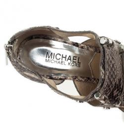 MICHAEL Michael Kors Snakeskin Gibson Platform Sandals Size 36.5