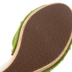 Pre Owned MICHAEL Michael Kors Green Suede Easton Mules Size 38.5