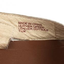 Pre Owned MICHAEL Michael Kors Silver Leather Aubrey Logo Thong Sandals Size 38 