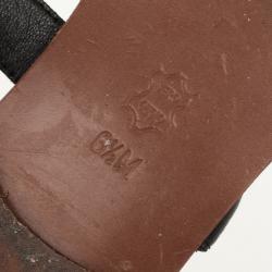 Pre Owned MICHAEL Michael Kors Black Leather Aubrey Logo Thong Sandals Size 37