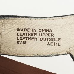 Pre Owned MICHAEL Michael Kors Black Leather Aubrey Logo Thong Sandals Size 37