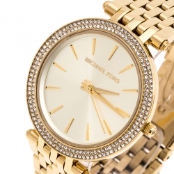 Michael Kors Yellow Gold Plated Stainless Steel Darci Glitz MK3191 Womens Wristwatch 39 mm