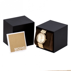Michael Kors Yellow Gold Plated Stainless Steel Darci Glitz MK3191 Womens Wristwatch 39 mm