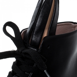 Minna Parikka Black Leather Bunny Sneaks High Top Sneakers Size 39