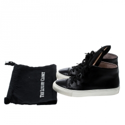 Minna Parikka Black Leather Bunny Sneaks High Top Sneakers Size 39
