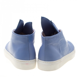 Minna Parikka Blue Leather Bunny Sneaks High Top Sneakers Size 40