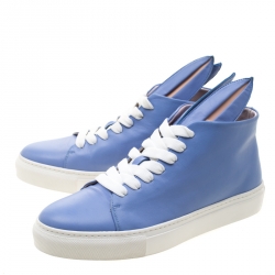 Minna Parikka Blue Leather Bunny Sneaks High Top Sneakers Size 40