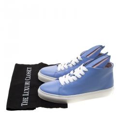 Minna Parikka Blue Leather Bunny Sneaks High Top Sneakers Size 40