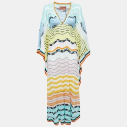Missoni Mare Multicolor Wave Patterned Kaftan Cover M