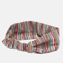 Missoni Mare Multicolor Stripe Lurex Knit Head Band 