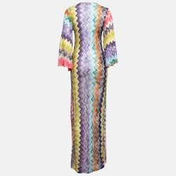 Pre Owned Missoni Mare Multicolor Chevron Crochet Knit Cover Up M