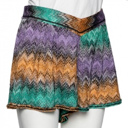 Pre Owned Missoni Mare Multicolor Lurex Knit Coverup Swim Shorts M