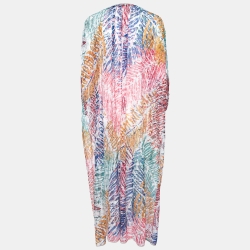 Missoni Mare Multicolor Patterned Knit Long Beach Cover-Up S