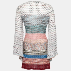 Pre Owned Missoni Mare Multicolor Patterned Knit Lace-Up Mini Dress M