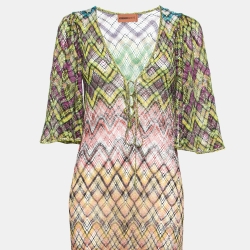 Pre Owned Missoni Mare Multicolor Crochet Lurex Knit Cover Up Maxi Dress S