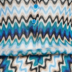 Missoni Mare Blue Chevron Knit Sleeveless Sheer Playsuit S