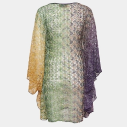 Missoni Mare Multicolor Patterned Lurex Knit Kaftan Mini Dress M