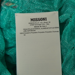 Pre Owned Missoni Mare Turquoise Green Knit Cover-Up Kaftan Dress M