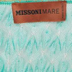 Pre Owned Missoni Mare Turquoise Green Knit Cover-Up Kaftan Dress M