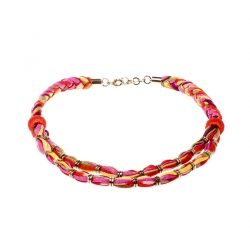 Pre Owned Missoni Multicolor Double Rope Braided Necklace
