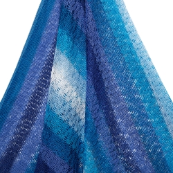 مملوكة مسبقًا Missoni Blue Fringed Crochet Knit Wrap Scarf