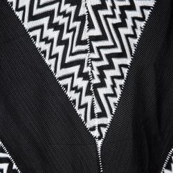 Pre Owned Missoni Monochrome Knit Chevron and Snake Patch Pattern Sleeveless Maxi Dress XL