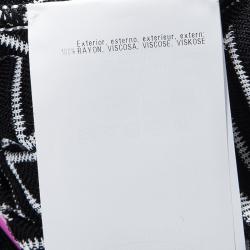 Pre Owned Missoni Monochrome Knit Chevron and Snake Patch Pattern Sleeveless Maxi Dress XL