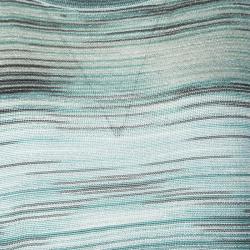 Pre Owned Missoni Blue Stiped Lurex Knit Perforated Long Sleeve Top L