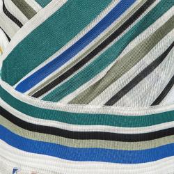 Pre Owned Missoni Multicolor Striped Knit Sleeveless Maxi Dress L