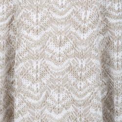 Pre Owned Missoni Beige and White Textured Lurex Knit Detail Sleeveless Dress S