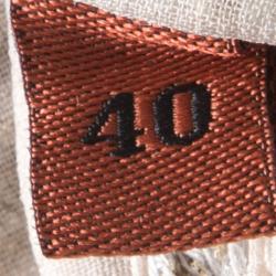 Pre Owned Missoni Beige and White Textured Lurex Knit Detail Long Coat S