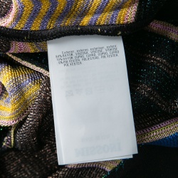 Pre Owned Missoni Multicolor Chevron Pattern Lurex Knit Open Front Cardigan S