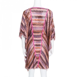 Pre Owned Missoni Mare Multicolor Chevron Patterned Knit Kaftan Tunic L