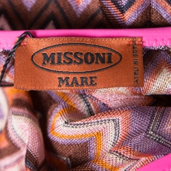 Pre Owned Missoni Mare Multicolor Chevron Patterned Knit Kaftan Tunic L