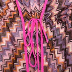 Pre Owned Missoni Mare Multicolor Chevron Patterned Knit Kaftan Tunic L